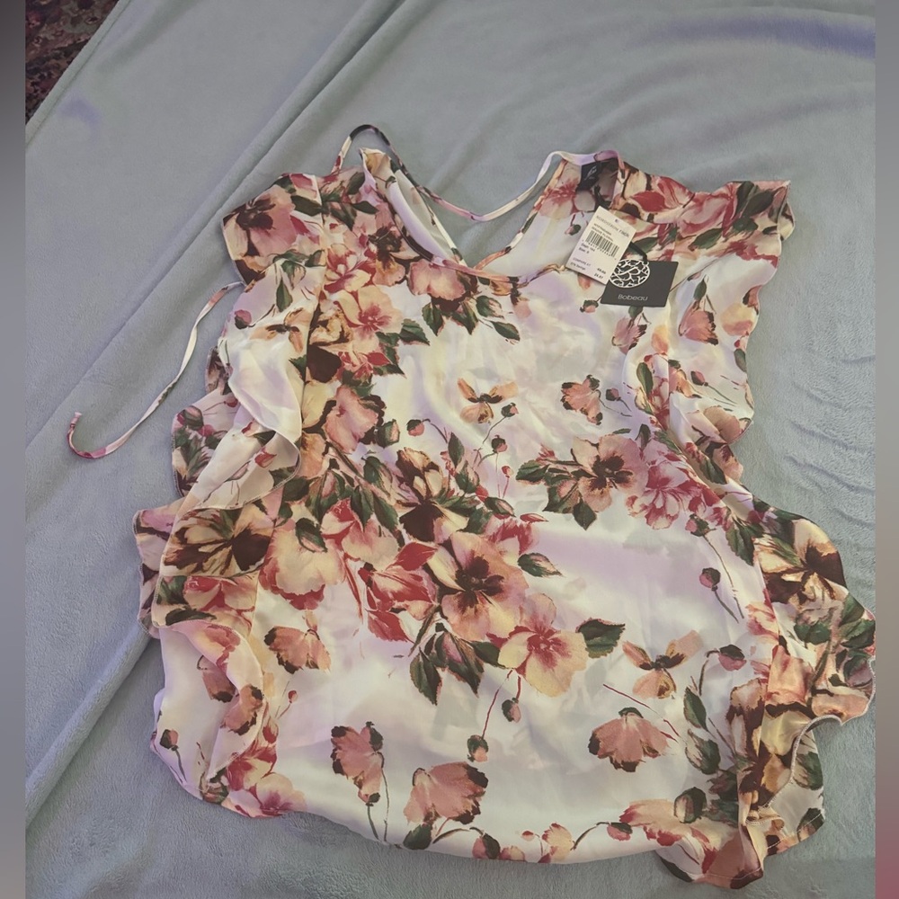 Nordstrom Rack Bobeau sheer floral top size small